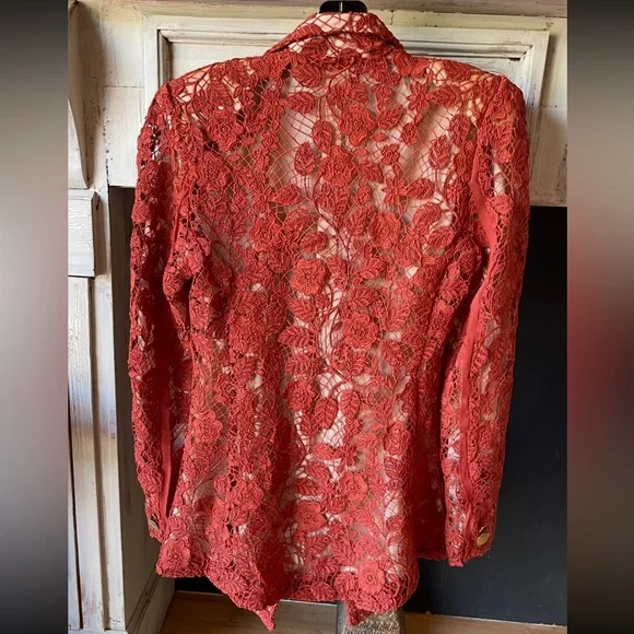 CULT GAIA Mackenzie Corded Sienna Lace Blazer Jacket Sz 4 Amended Buttons - Picture 6 of 11